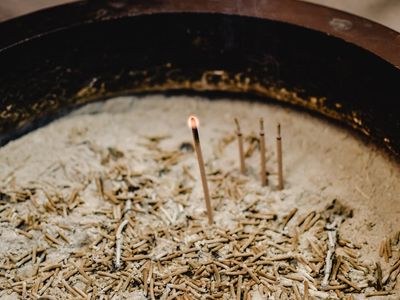 Incense burning in a peaceful environment